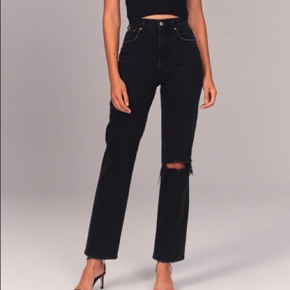 A&F High Rise Mom Jeans